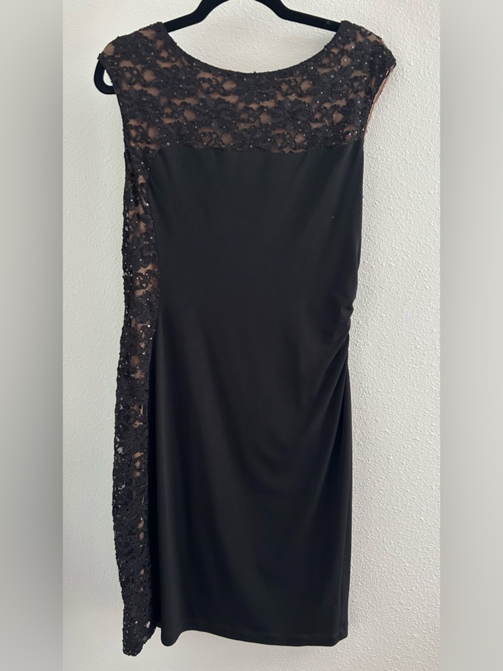 connected apparel Black Lace-Detail Dress